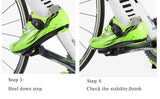 NNEDSZ Self Lock Clip In Bike Pedals Shimano SPD-SL Cleat MTB Road 700C Hybrid BMX - Rockbros Nylon Black