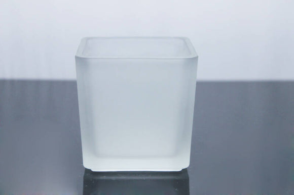 NNEDSZ 20 Pack Square Cube Frosted Glass 5cm Tealight Candle Holder Festival Decor Wedding Propose Parties Holiday and Home Decor