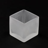 NNEDSZ 20 Pack Square Cube Frosted Glass 5cm Tealight Candle Holder Festival Decor Wedding Propose Parties Holiday and Home Decor