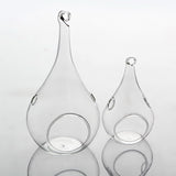 NNEDSZ 4 Pack of Hanging Clear Glass Tealight Candle Holder Tear Drop Pear Shape - 12cm High - Terrarium Plant Mini Garden Holder Decor