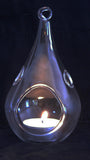 NNEDSZ 50 Wholesale Pack of Hanging Clear Glass Tealight Candle Holder Tear Drop Pear Shape - 12cm High - Terrarium Plant Mini Garden Holder Decor