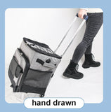 NNEDSZ Cooler Picnic Bag Trolley Thermally Insulated - 36L - 60 cans - Grey - Drinks Food Cool Bag Rainproof