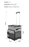NNEDSZ Cooler Picnic Bag Trolley Thermally Insulated - 36L - 60 cans - Grey - Drinks Food Cool Bag Rainproof