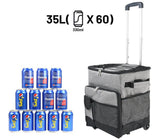 NNEDSZ Cooler Picnic Bag Trolley Thermally Insulated - 36L - 60 cans - Grey - Drinks Food Cool Bag Rainproof