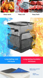 NNEDSZ Cooler Picnic Bag Trolley Thermally Insulated - 36L - 60 cans - Grey - Drinks Food Cool Bag Rainproof