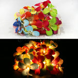 NNEDSZ 1 Set of 20 LED Tropical Bright Colous Frangipani Flower Battery String Lights Christmas Gift Home Wedding Party Decoration Outdoor Table Centrepiece