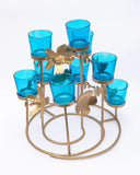NNEDSZ 20 Pack Turquoise Glass Votive Tealight Candle Holders House Party Cenrepiece Xmas Wedding Decor Glass Candlestick Party Decorations Bridal Baby Shower Event