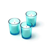 NNEDSZ 20 Pack Turquoise Glass Votive Tealight Candle Holders House Party Cenrepiece Xmas Wedding Decor Glass Candlestick Party Decorations Bridal Baby Shower Event