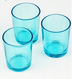 NNEDSZ 20 Pack Turquoise Glass Votive Tealight Candle Holders House Party Cenrepiece Xmas Wedding Decor Glass Candlestick Party Decorations Bridal Baby Shower Event
