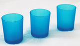 NNEDSZ 20 Pack Turquoise Frosted Glass Votive Tealight Candle Holders House Party Cenrepiece Xmas Wedding Decor Glass Candlestick Party Decorations Bridal Baby Shower Event