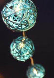 NNEDSZ 1 Set of 20 LED Turquoise 5cm Rattan Cane Ball Battery Powered String Lights Christmas Gift Home Wedding Party Bedroom Decoration Table Centrepiece