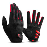 NNEDSZ Full Finger MTB Gloves Large Size for Mountain Road Bike Breathable Red Rockbros Unisex Device Friendly Finger Material Anti Slip