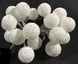 NNEDSZ 1 Set of 20 LED White 5cm Cotton Ball Battery Powered String Lights Christmas Gift Home Wedding Party Bedroom Decoration Outdoor Indoor Table Centrepiece