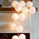 NNEDSZ 1 Set of 20 LED White 5cm Cotton Ball Battery Powered String Lights Christmas Gift Home Wedding Party Bedroom Decoration Outdoor Indoor Table Centrepiece