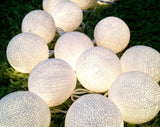 NNEDSZ 1 Set of 20 LED White 5cm Cotton Ball Battery Powered String Lights Christmas Gift Home Wedding Party Bedroom Decoration Outdoor Indoor Table Centrepiece