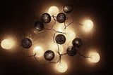 NNEDSZ 1 Set of 20 LED Black White 5cm Cotton Ball Battery Powered String Lights Xmas Gift Home Wedding Party Bedroom Decoration Outdoor Indoor Table Centrepiece