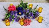 NNEDSZ 20 Pack Yellow Glass Votive Candle Holders Table Centreoieces  Xmas Wedding Anniversary Event Recption Party Function or Home Decor