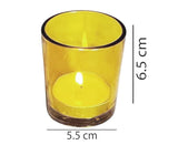 NNEDSZ 20 Pack Yellow Glass Votive Candle Holders Table Centreoieces  Xmas Wedding Anniversary Event Recption Party Function or Home Decor