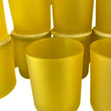 NNEDSZ 20 Pack Yellow Frosted Glass Votive Candle Holders Table Centreoieces  Xmas Wedding Anniversary Event Recption Party Function or Home Decor