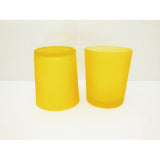 NNEDSZ 20 Pack Yellow Frosted Glass Votive Candle Holders Table Centreoieces  Xmas Wedding Anniversary Event Recption Party Function or Home Decor