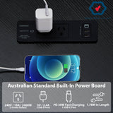 NNEDSZ Casadiso L-Shaped Computer Desk with Charging Station, Black Gaming Desk with Built-in Power Board - (Casadiso Albali Pro)