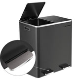 NNEDSZ Dual Rubbish Bin 2 x 30L Recycling Bin Black