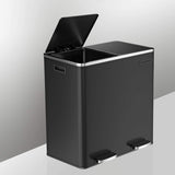 NNEDSZ Dual Rubbish Bin 2 x 30L Recycling Bin Black