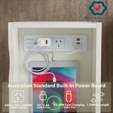NNEDSZ Casadiso Bedside Table with Powerboard - Multi-Tier Sleek White Side Table with Charging Station (Casadiso Saiph Pro)