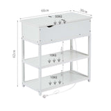 NNEDSZ Casadiso Bedside Table with Powerboard - Multi-Tier Sleek White Side Table with Charging Station (Casadiso Saiph Pro)