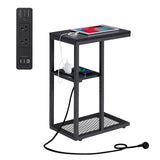 NNEDSZ Casadiso Mintaka Pro: E-Shaped Sofa Side Table with Built-in Power Board, Black