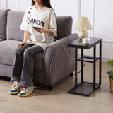 NNEDSZ Casadiso Mintaka Pro: E-Shaped Sofa Side Table with Built-in Power Board, Black