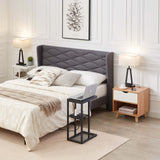 NNEDSZ Casadiso Mintaka Pro: E-Shaped Sofa Side Table with Built-in Power Board, Black