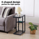NNEDSZ Casadiso Mintaka Pro: E-Shaped Sofa Side Table with Built-in Power Board, Black