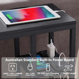 NNEDSZ Casadiso Mintaka Pro: E-Shaped Sofa Side Table with Built-in Power Board, Black