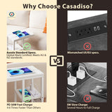 NNEDSZ Casadiso Bedside Table with Integrated Power Board - White (Casadiso Mintaka Pro)