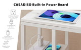 NNEDSZ Casadiso Bedside Table with Integrated Power Board - White (Casadiso Mintaka Pro)