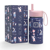 NNEDSZ Iron Flask Kids Water Bottle, Fiesta, 14oz/415ml