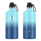 NNEDSZ Iron Flask Narrow Mouth Bottle with Spout Lid, Blue Waves, 64oz/1900ml
