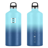 NNEDSZ Iron Flask Narrow Mouth Bottle with Spout Lid, Blue Waves, 64oz/1900ml