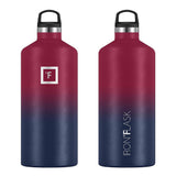 NNEDSZ Iron Flask Narrow Mouth Bottle with Straw Lid, Dark Rainbow, 64oz/1900ml