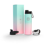 NNEDSZ Iron Flask Wide Mouth Bottle with Spout Lid, Bubble Gum - 22oz/650ml