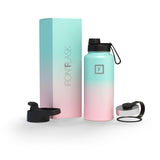 NNEDSZ Iron Flask Wide Mouth Bottle with Spout Lid, Bubble Gum - 32oz/950ml
