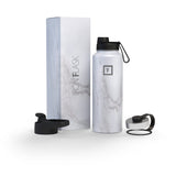 NNEDSZ Iron Flask Wide Mouth Bottle with Spout Lid, Carrara Marble - 40oz/1200ml