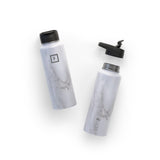 NNEDSZ Iron Flask Wide Mouth Bottle with Spout Lid, Carrara Marble - 40oz/1200ml