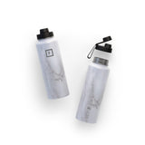 NNEDSZ Iron Flask Wide Mouth Bottle with Spout Lid, Carrara Marble - 40oz/1200ml