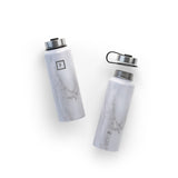 NNEDSZ Iron Flask Wide Mouth Bottle with Spout Lid, Carrara Marble - 40oz/1200ml