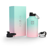 NNEDSZ Iron Flask Wide Mouth Bottle with Spout Lid, Bubble Gum - 64oz/1900ml