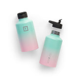 NNEDSZ Iron Flask Wide Mouth Bottle with Spout Lid, Bubble Gum - 64oz/1900ml