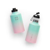 NNEDSZ Iron Flask Wide Mouth Bottle with Spout Lid, Bubble Gum - 64oz/1900ml