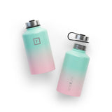 NNEDSZ Iron Flask Wide Mouth Bottle with Spout Lid, Bubble Gum - 64oz/1900ml